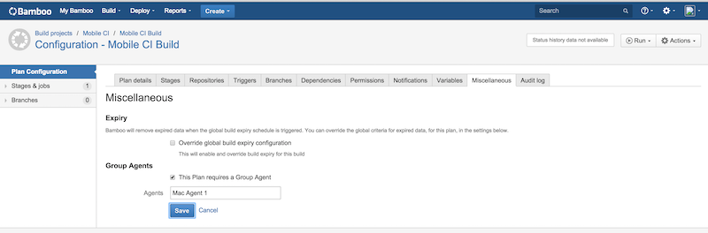 Specify Group Agent