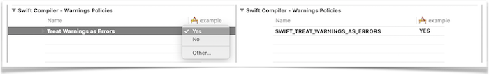 Swift Treat Warnings as Errors